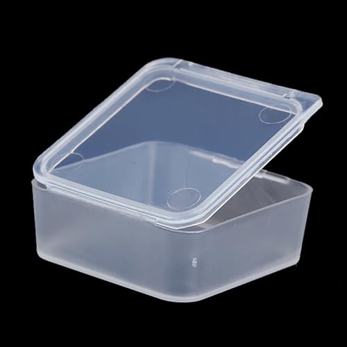 Image of Square Mini Plastic Storage Containers (1.54 x 1.54 x 0.63 inch), 12 Pack Rectangle Clear Craft Supply Case with Lids,Square Bead Organizers for Beads, Earplugs, Pins, Small Items etc