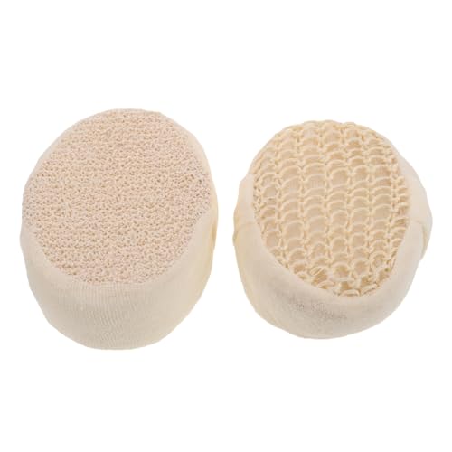 TOGEVAL 2 Piezas Esponjas Exfoliantes de Sisal Naturales Ovaladas Unidades Masaje Corporal Suave para Limpieza Profunda Unisex Esponja Ergonómica Duradera para Ducha y Cuidado