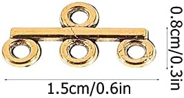40pcs Slide Clasp Lock Necklace Connector Gold Multi Strands Slide Tube Clasps Tube Lock Connectors for Bracelet DIY Craft Jewelry Making Supplies