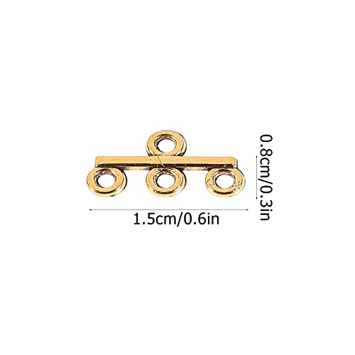 40pcs Slide Clasp Lock Necklace Connector Gold Multi Strands Slide Tube Clasps Tube Lock Connectors for Bracelet DIY Craft Jewelry Making Supplies