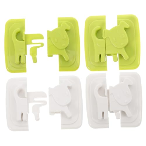 Hoement 4個パック チャイルドセーフティキャビネットロック ベビー ロック ドレッサー 冷凍庫 食器棚用 使いやすい 丈夫なプラスチック 指の侵入を防止