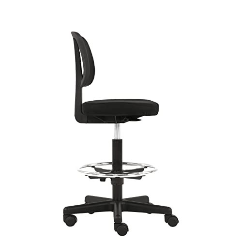 Amazon Basics Mid-Back Mesh Office Drafting Chair Stool With Adjustable Footrest, Black #TOP4