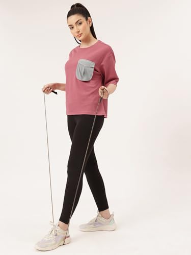 Image of Clovia Women's Comfort-Fit Active T-Shirt - Moisture-Wicking & Stretchable for Workouts
