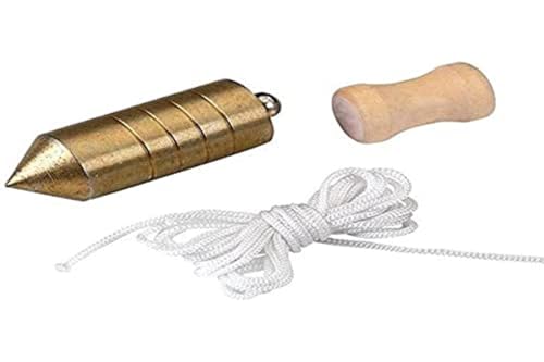 Alyco 197936 197936-Plomada de Acero cincado de 1000 gr Nuez de Madera y 5 m Cuerda Nylon