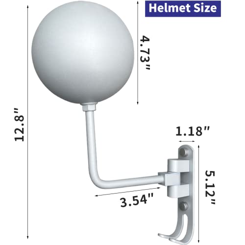 Dr.dj Helmet Rack, 2 Motorcycle Helmet Holder Wall Mount 180 Degree Rotation With 2 Hooks Motorcycle Accessories Helmet Hanger For Coats, Caps, Footbal Baseballs And Rugby Helmet Accessories (Silver) #TOP2
