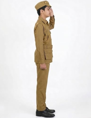 Image of BookMyCostume Cotton Police Community Helper Kids Fancy Dress Costume 8-9 Years, Light Brown