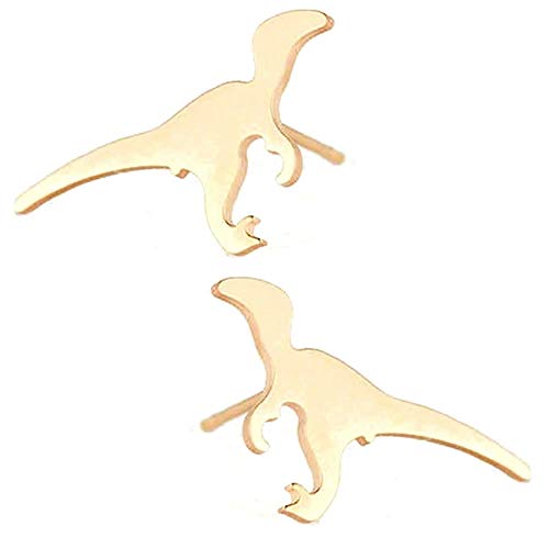 キャッチピアス レディース ラプトル ステンレス ピアス /1ペア (カラー)ゴールド 2個 左右 セット 恐竜 怪獣 アニマル スタッドピアス シンプル ダイナソー モンスター 人気