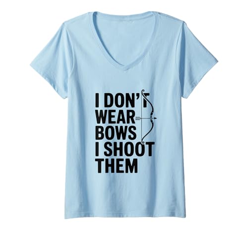 Mujer No Uso moño, Les Tiro con Arco de Forma Divertida Camiseta Cuello V