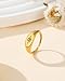 YeGieonr Gold Rings for Women Non Tarnish Signet Ring, Waterproof Stainless Steel 18K Gold Plated Sun Ring, Fashion Gold Jewelry