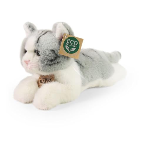 Peluche chat Rappa gris 20 cm un premier compagnon en tissu écologique plein de tendresse