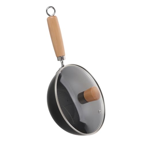 Wok de hierro fundido con tapa, diseño tradicional chino miniatura 1