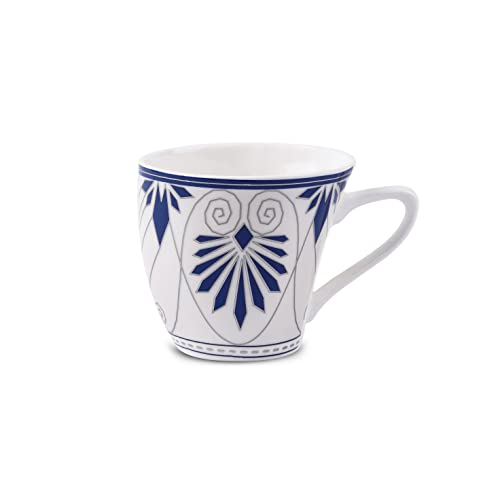 Image of Dandy Lines Cup and Saucer Set, Alpine in Platinum Rajasthan Design, Luxury Tea Cups with Saucers, Ceramic, Pack of 12, Microwave & Dishwasher Safe, Great for Hosting & Gifting