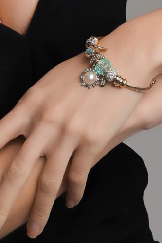 Image of Turquoise Charm Moon and Sun Adjustable Bracelet