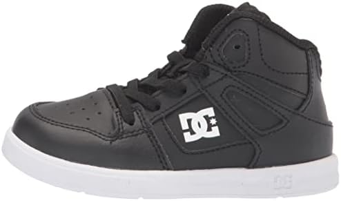 DC boys Pure High-top Skate Shoe, Black/White, 6 Big Kid US | Image 7