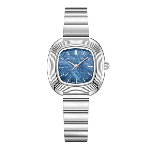 Image of Giordano Analog Quartz Watch for Women with SquareTextured Dial, Cushion Layered Bezel Design and Stainless Steel Strap