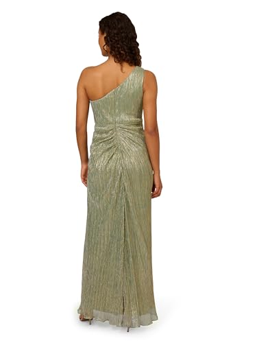 Image of Adrianna Papell One Shoulder Pleated Draped Starburst Gown
