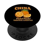 Funny China Design Puerto Rican Fruit Vibes PopSockets Adhesive PopGrip