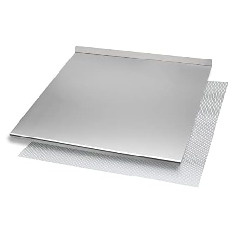 INOXLM Stainless Steel Countertop Kneading Pan Various Sizes for Kitchen Bar for Restaurant for Kneading with Fold and Backrest (90X56 Fold 2 cm Stand 4 cm) Cover