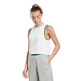Reebok Crop Tank Camisa Cami, Blanco, S para Mujer