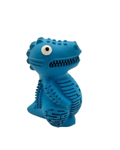 Generisch Hundespielzeug Gummi Dino – langlebiges Kauspielzeug für Hunde, Zahnpflege & Leckerli-Spielzeug, für kleine, mittlere & große Hunde