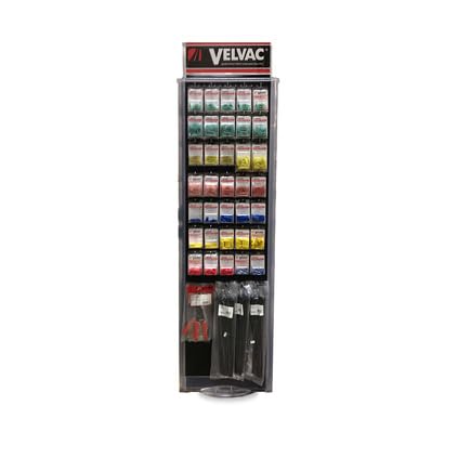 Velvac 690111 Electrical Terminals Assortment Includes: 65 Popular Part Numbers for A Total of 226 Items, 3 Sided Spinner Display, Plan O Gram, 107 4" Peg Hooks