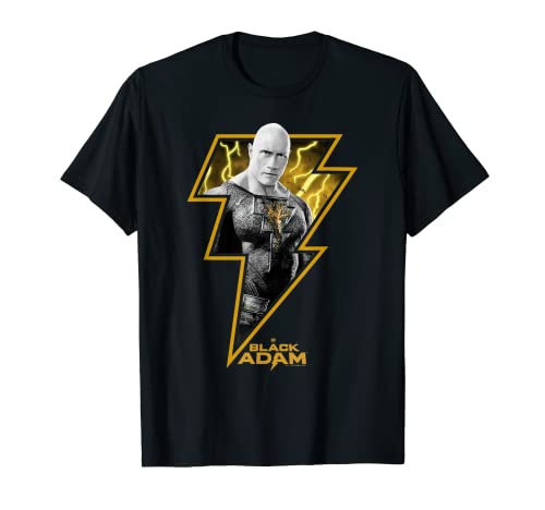 Black Adam Portrait Fill Lightning Bold T-Shirt