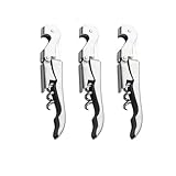 Professioneller Kellner Korkenzieher Wein Öffner Set, Edelstahl Scharniere Wein Schlüssel und Falten Zähnfolie Schneider Schlüssel für Restaurant Kellner, Sommelier, Bartender (Silver 3 Packs)