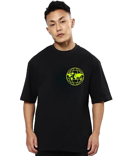 Image of fanideaz Mens Oversized Printed Half Sleeve Branded Cotton T-Shirt for Mens || Back Printed t Shirts for Men || Oversized t Shirts for Men