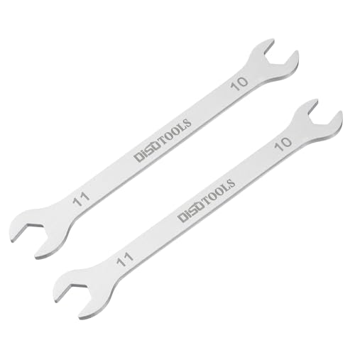 sourcing map 2pcs Thin Open End Wrench 10mm x 11mm Metric Sandblasting Plated 3cr13 Stainless Steel, Double Ended Slim Spanner for Household Maintenance and General Repairs