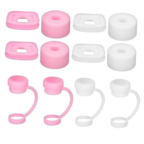 GRIRIW 12 Pcs Tumbler Spill Stoppers and Drinking Straw Covers for Tumblers Reusable Tumbler Stopper Covers to Prevent Spills Tumbler Accessories