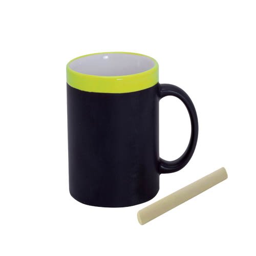 DISOK Lote de 20 Tazas Pizarra Cerámica Ideales para Desayuno, en Caja de Regalo. Tazas Infantiles para Colorear