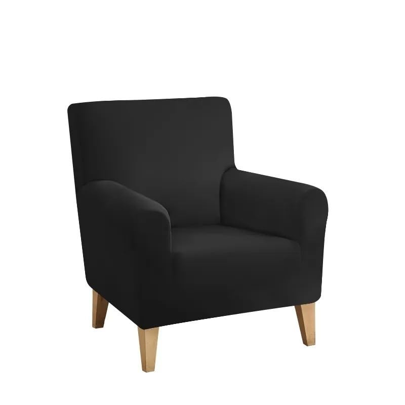 GSJNHY Armchair Cover Waterproof Armchair Cover Stretch Detachable Sloping Arm Back Slipcover Soft Single Small Chair Seater Sofa Covers For Home Club (Color : Black, Size : 1 pc)