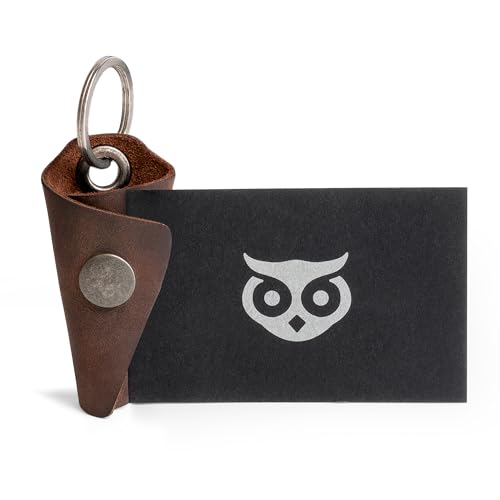 Image of Hide & Drink Full Grain Leather Wrap Keychain, Organizer Snap Closure, Key Ring Cover, Silencer Sleeve Key Holder for Men
