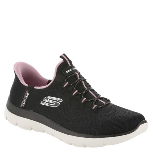 Skechers Skechers Women's Summits-Dream Chaser Hands Free Slip-Ins Sneaker, Black/Mauve, 6 Wide