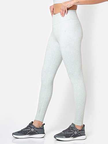 Image of CULT High Waist Running Tights with Side Pocket | Geometric Print | Breathable | Moisture-Wicking | Curved Hem