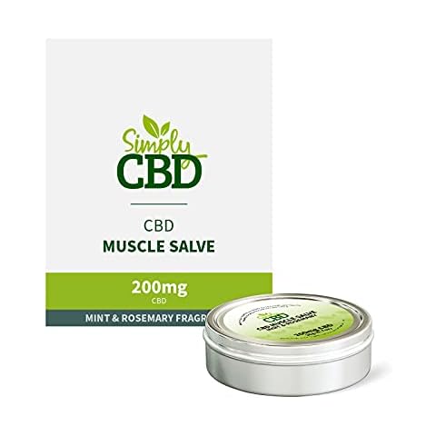 Simply CBD Muscle Balm Salve - 200MG of CBD - Rosemary and Mint, White Cover