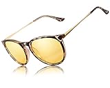TJUTR Women's Night-Vision Glasses for Driving, Polarized Yellow Lens Reduce Glare Safety Nighttime UV Protection