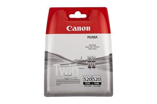 Cartouche d'encre noire PGI-520BK Canon en lot de deux paquets pour imprimante