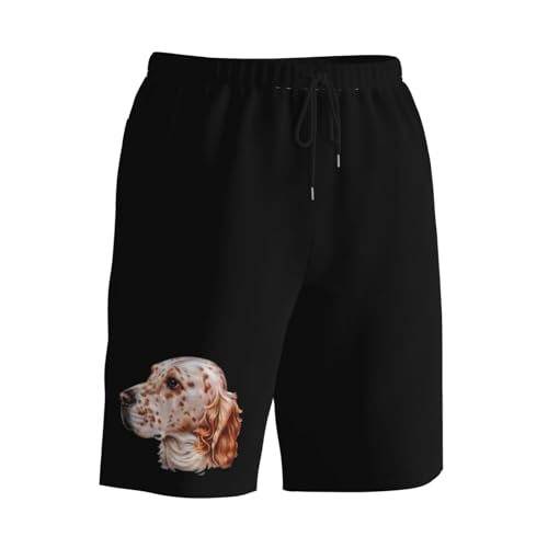 English Setter Dog Men's Quick-Dry Board Shorts 7" - Swim Trunks Summer Hawaii Beach2