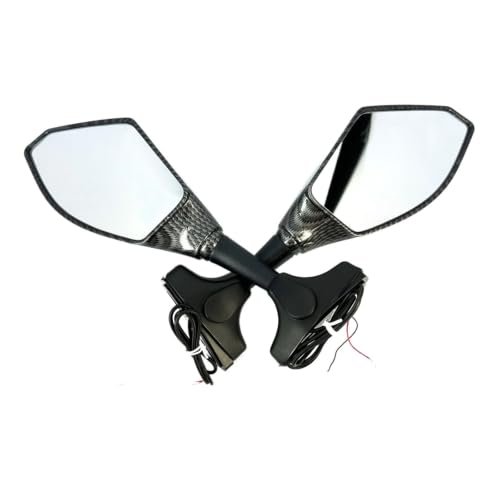 Espejos retrovisores de carreras ajustables con indicador de giro LED para Suzuki 2