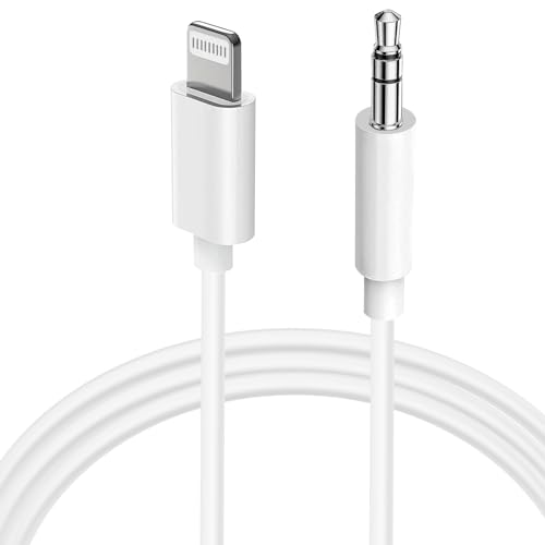 LBSC Aux Cable for iPhone 3.5mm Aux Cord Adapter for Car Stereo/Headphone/Speaker Compatible with i-Phone 11/12 /13 i-Pod - White