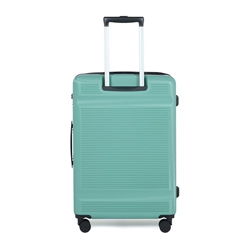 Image of SWISS MILITARY Pascal Hard 79cm Lightweight PC Large Check in Travel Luggage Trolley Bag, Anti-Theft Zippers & 3-Dial Lock, 360 Wheels, Wet Pocket & Aluminium Handle Suitcase Capacity 143L-Green