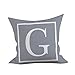 GOKOMO Federe dell'abbraccio del sofà della Copertura del Cuscino della casa del Modello di Alfabeto Inglese Federa per Cuscino(G,45x45 cm)