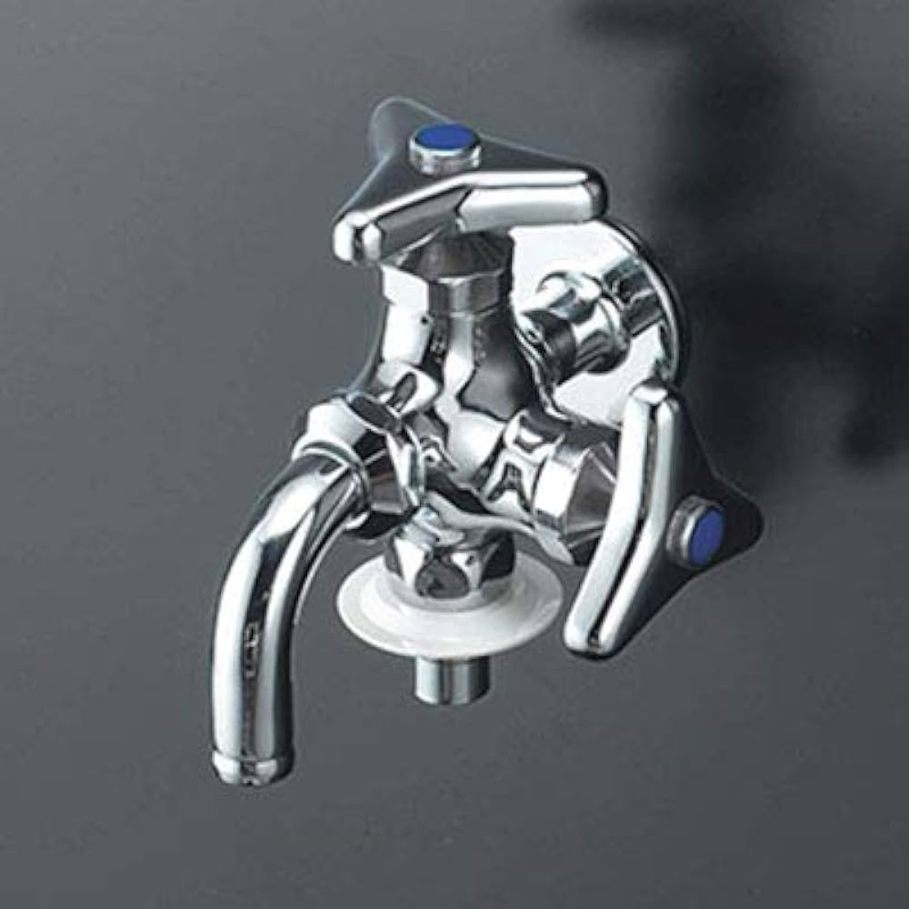 Amazon | KVK 二口横水栓(ツバ付ワンタッチニップル付) K124BNJ