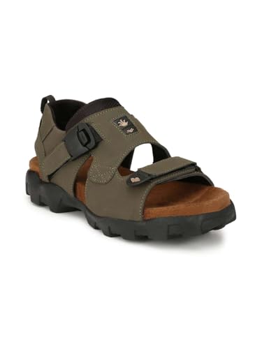 Image of Men's Suede Sports Sandals | Adjustable Strap Design | Lightweight Airmix Sole | Comfortable Sandals | Anti-Slip Casual Footwear | Green-10