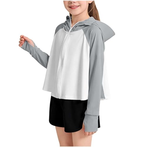 Sudadera con capucha protección solar UV para niños de 3 a 4 años gris