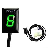 HpLive Digitale Ganganzeige für Motorräder, 1–6, LED-Anzeige, ABS-Gehäuse, einfach zu installieren(Green)