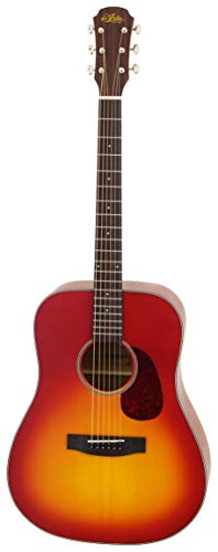 Aria Vintage 100 Series Dreadnought - Guitarra acústica de 6 cuerdas, color cereza mate