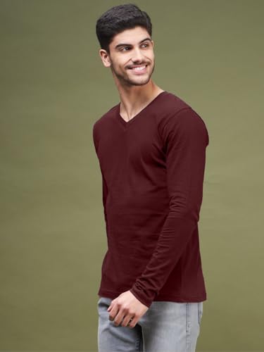 Image of INKKR Men's Solid Plain V-Neck T-Shirt