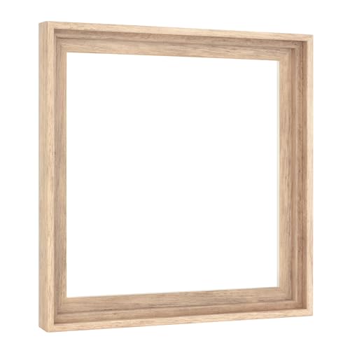 MCS Canvas Float Frames 12x12 Frame, Natural Woodgrain Finish Square for Finished Canvases, Vertical & Horizontal Wall for Canvas Paintings (1-Pack)